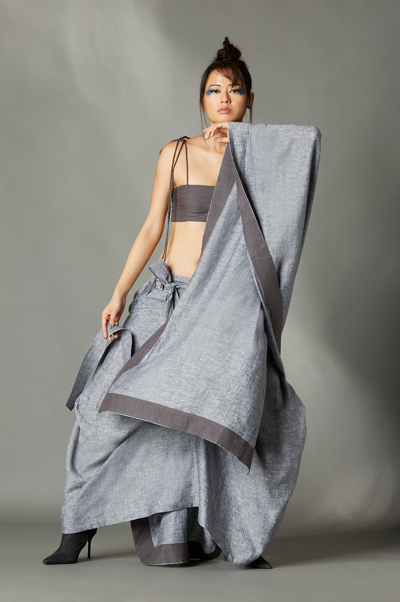 Blaise Sari Skirt in Grey