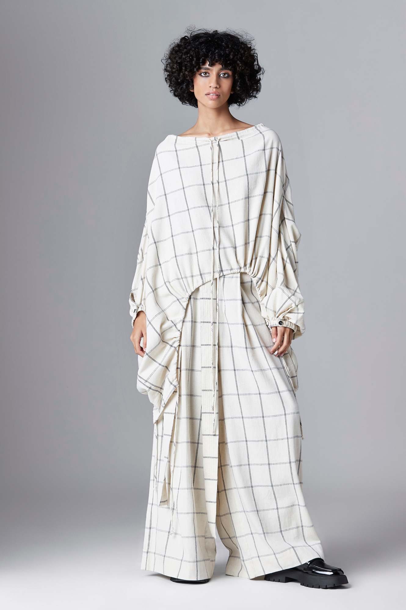 Elira Top in Black Checks