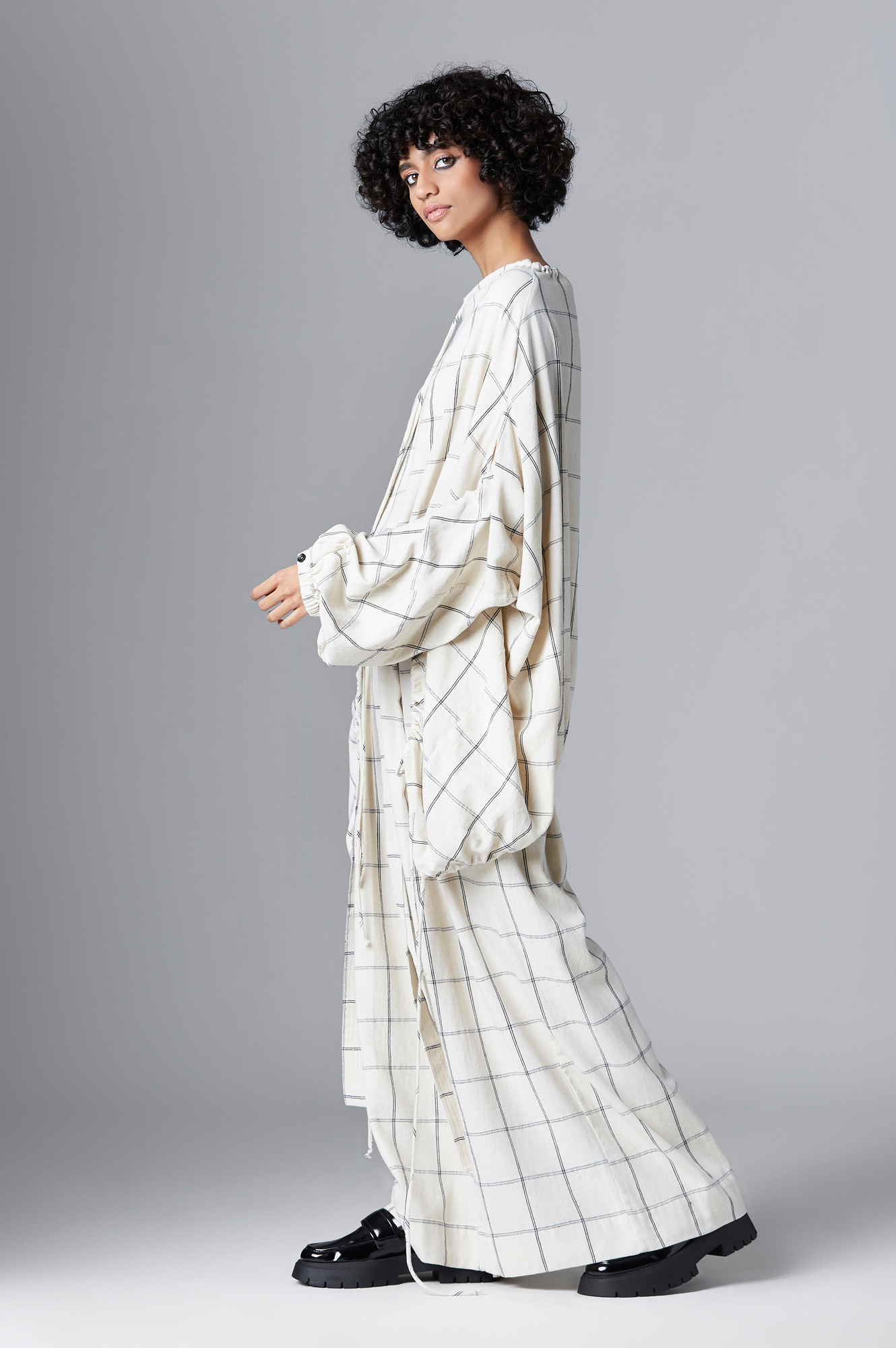 Elira Top in Black Checks