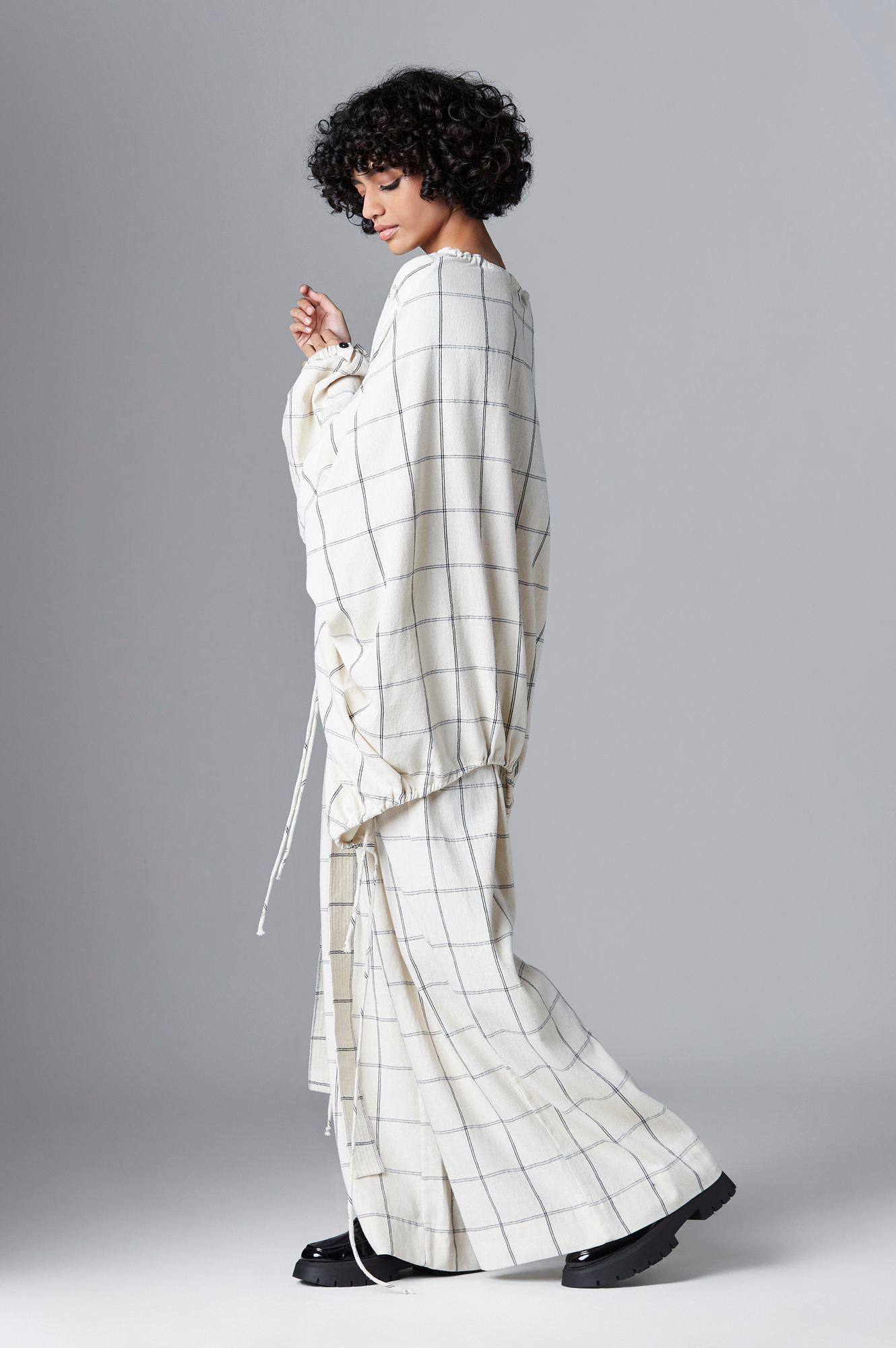 Elira Top in Black Checks