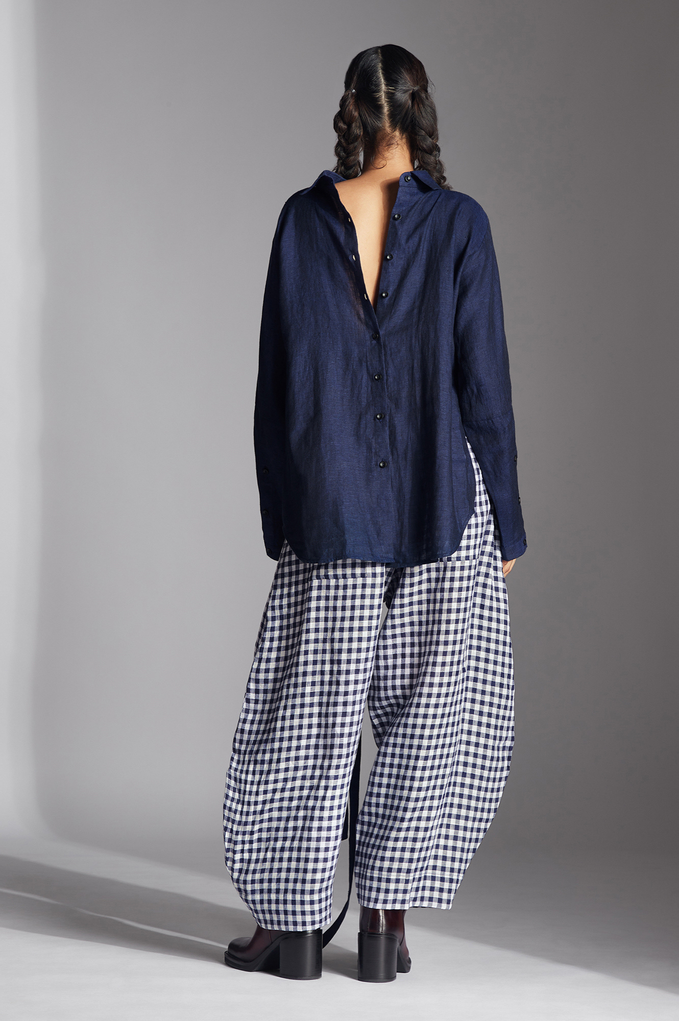 Tavia Trousers in Blue Gingham