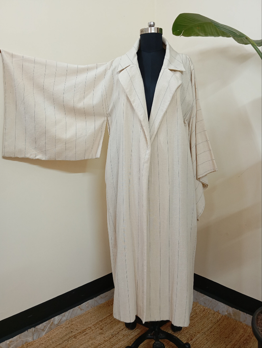 Knox Jacket in Off-White Blue Stripes (Sale)