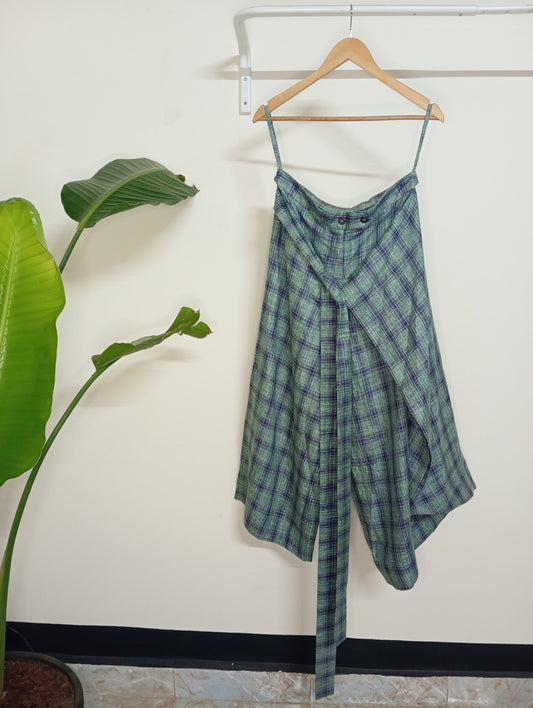 Edith Trousers in Green Checks( Sale)