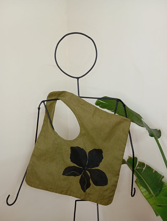 Hand-Painted Tote Bag in Linen