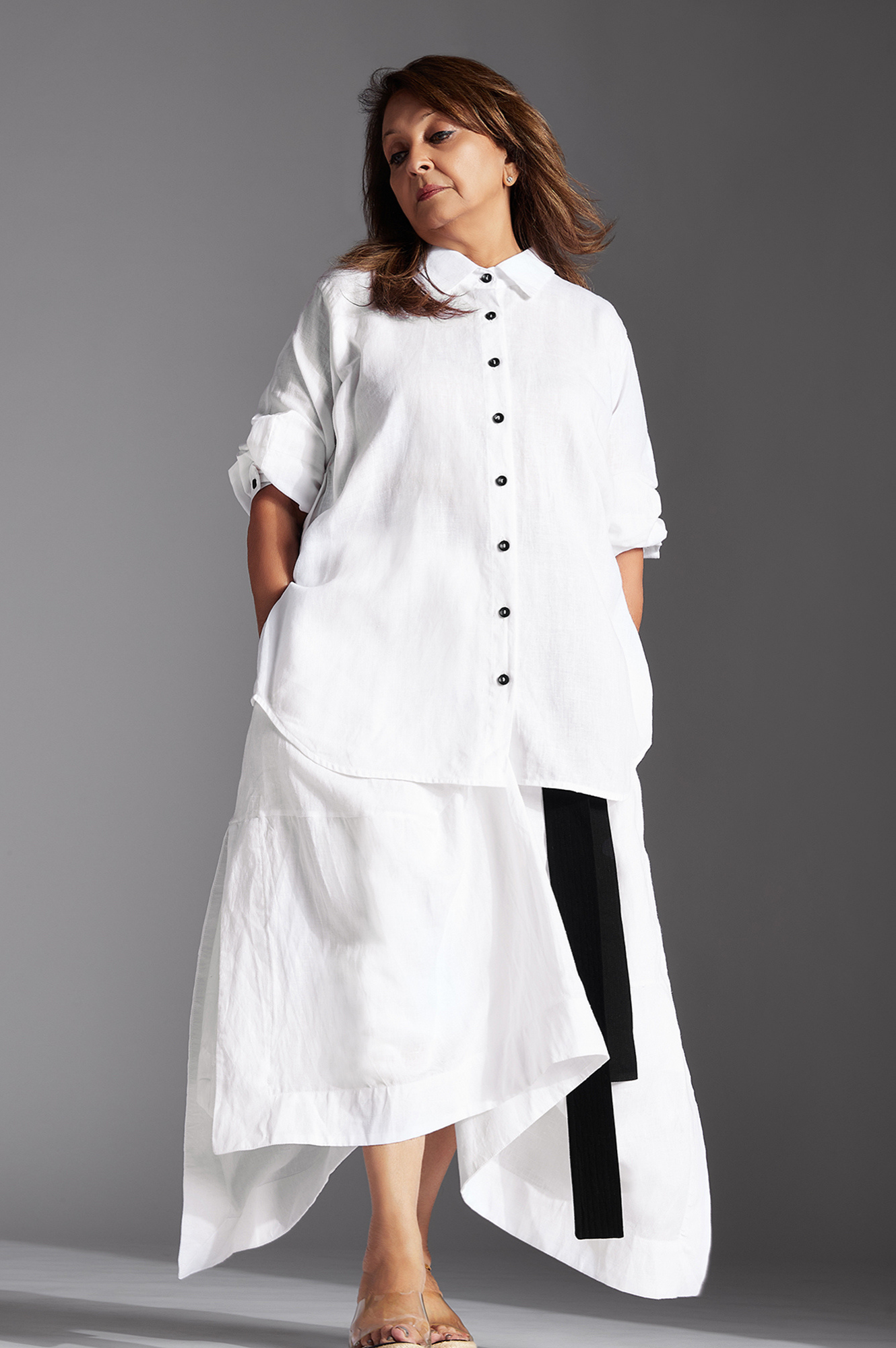 Leor Shirt in White Linen