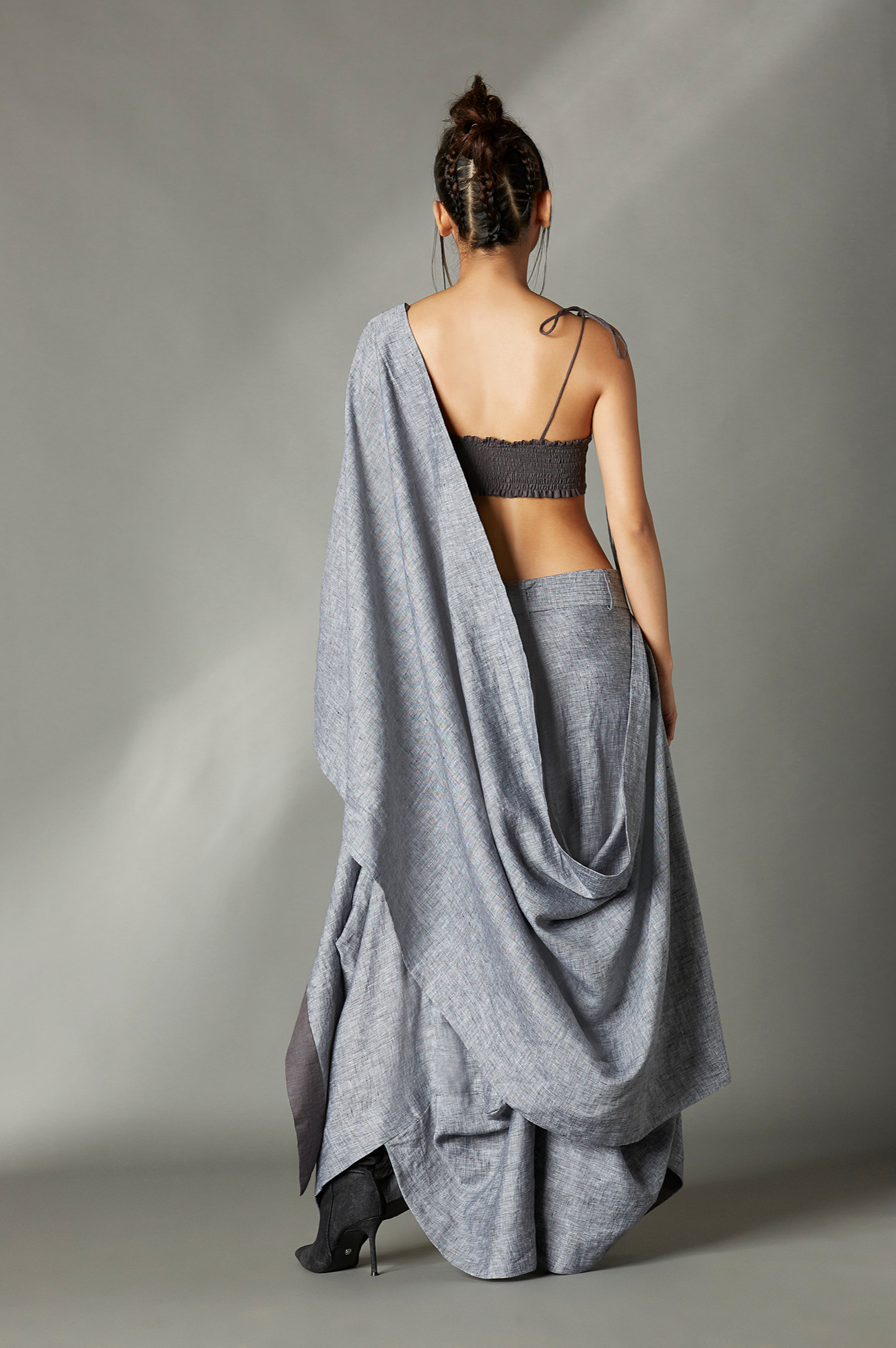 Blaise Sari Skirt in Grey