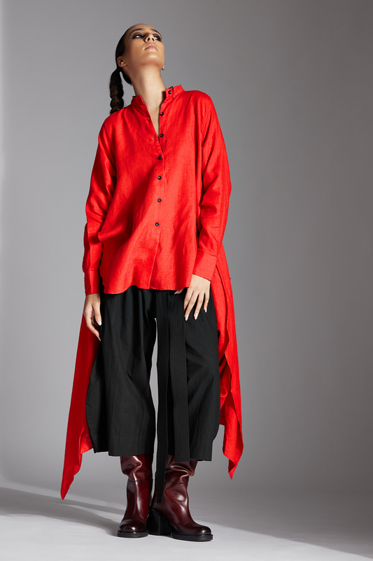 Elva Shirt in Red linen