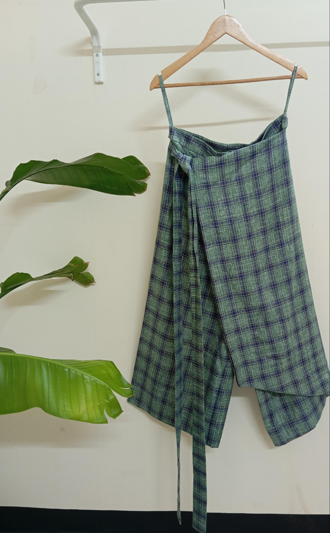 Edith Trousers in Green Checks( Sale)