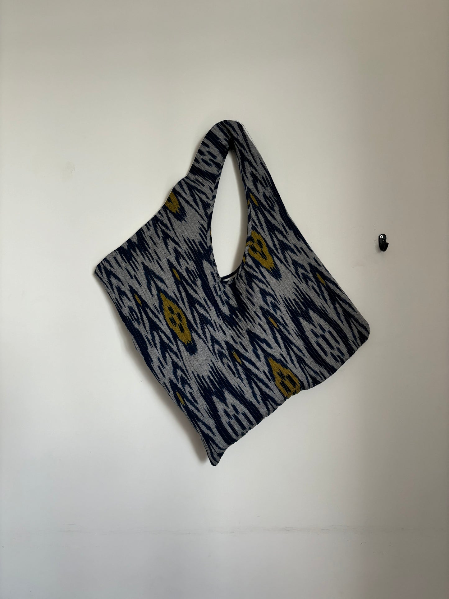Quilted Tote Bag in Cotton Ikat