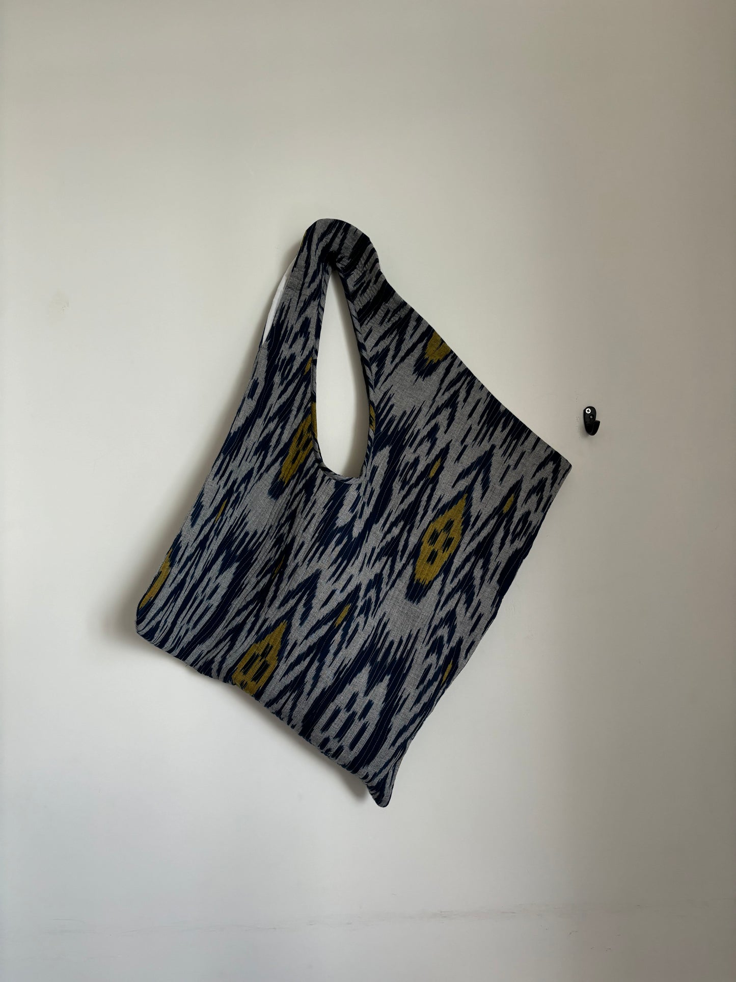 Quilted Tote Bag in Cotton Ikat