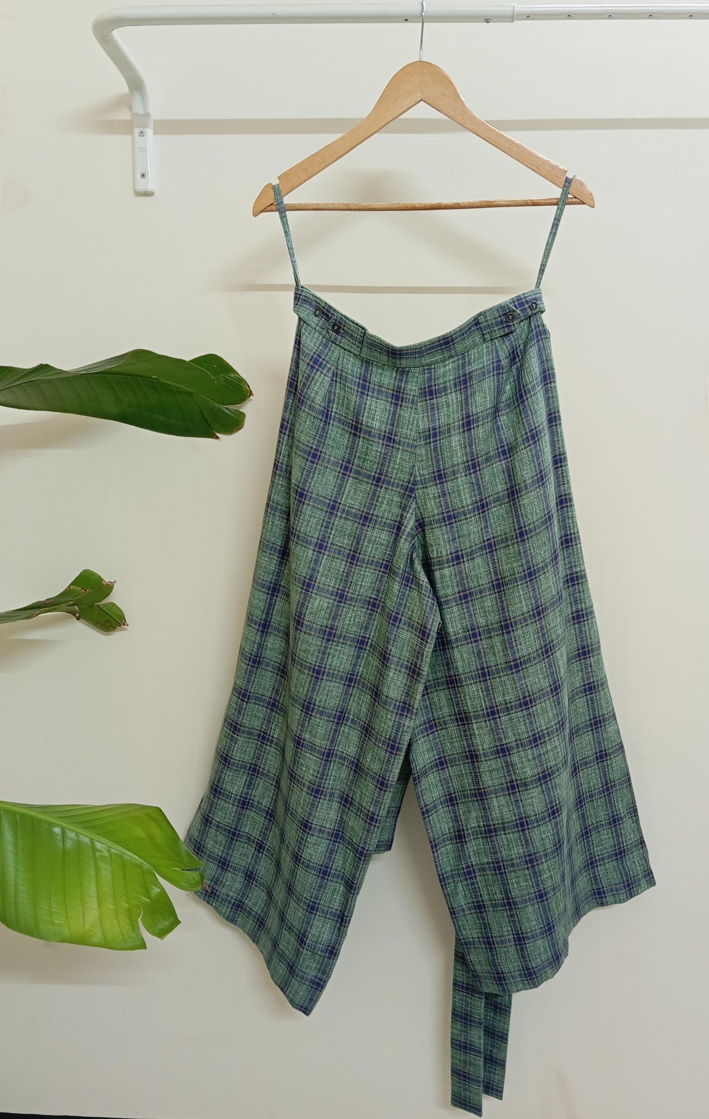Edith Trousers in Green Checks( Sale)